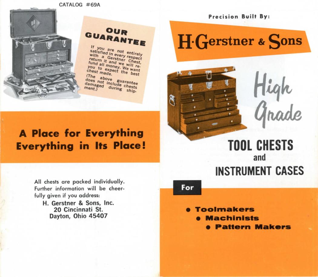 H. Gerstner & Sons : Tool Chests and Instrument Cases : Catalog 